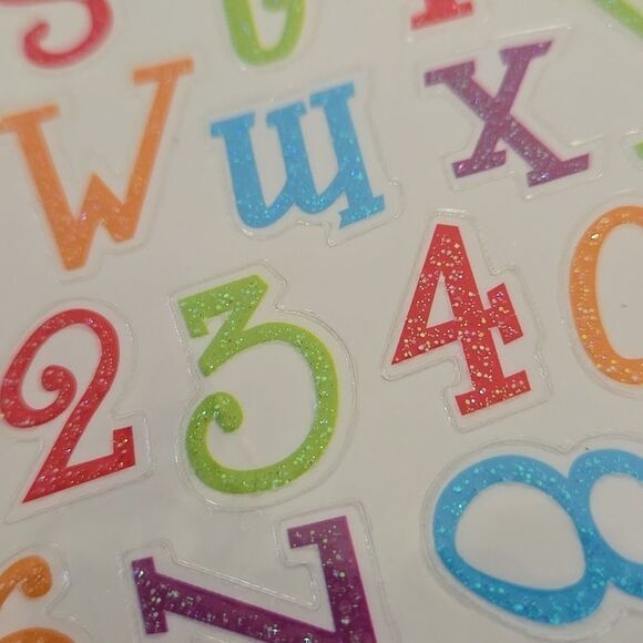 Alphabet stickers planner 2 packs seen colorful black a b c d black glitter red - Picture 3 of 15